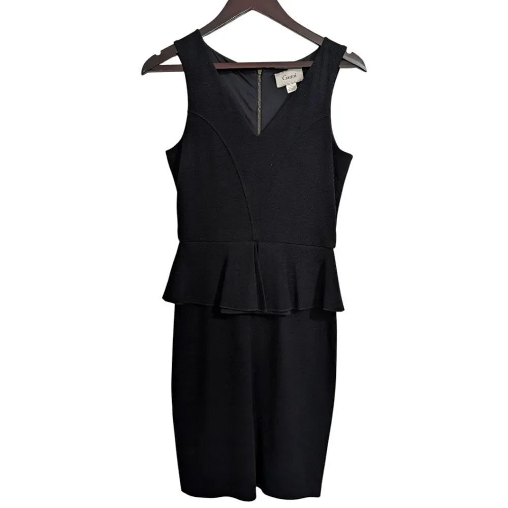 Ganni "Miss Marple" Peplum Sheath Dress - Size S (Fits like a 2)